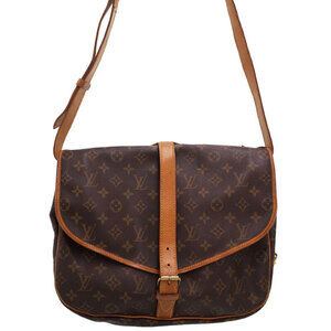 Louis Vuitton Monogram Leather Brown Saumur Shoulder Bag